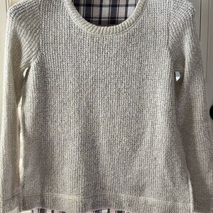 Sanctuary Women's Light Gray Sweater XL flannel lining chest 38 in length 27 in